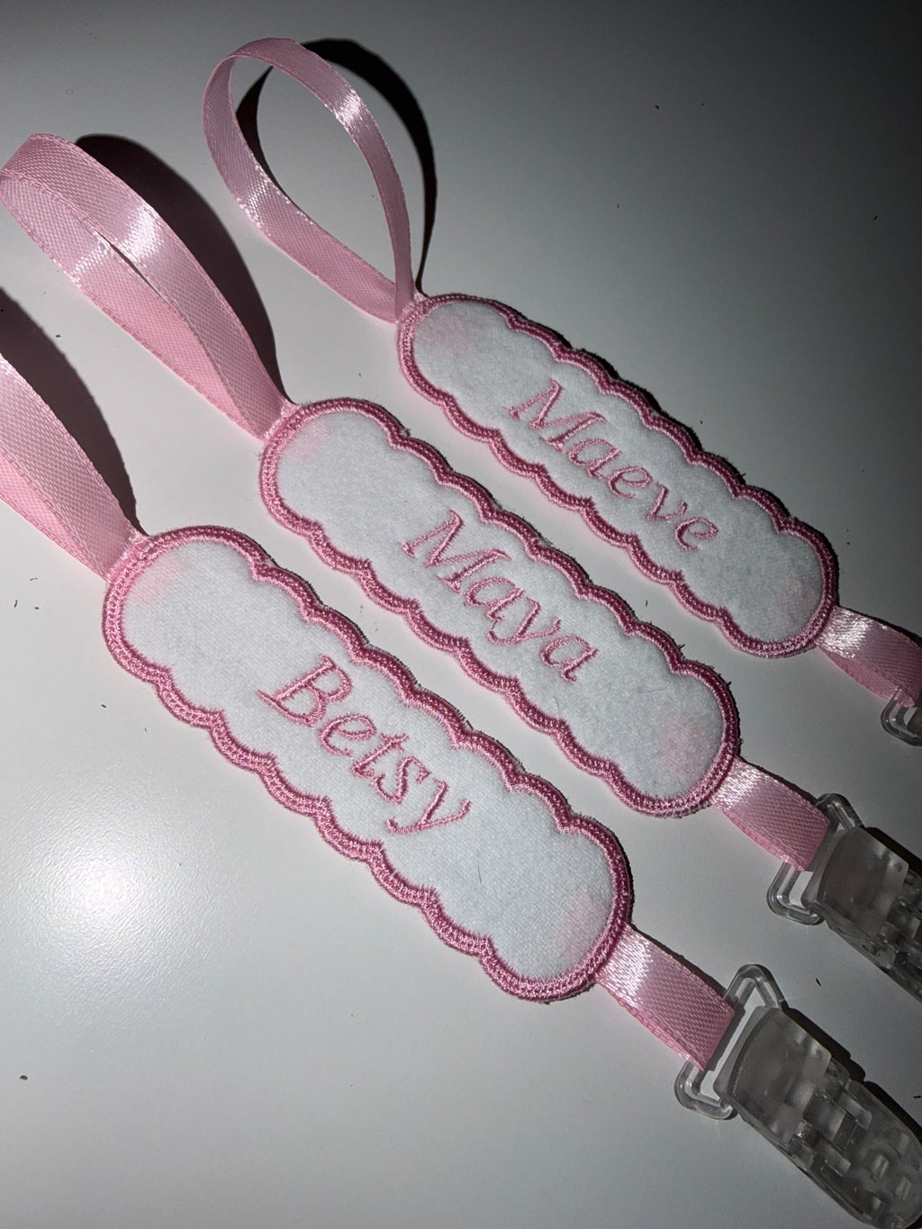 Personalised Embroidered Pacifier/Dummy Clip